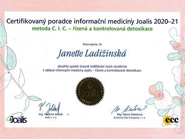 Certifikát Joalis - terapeut